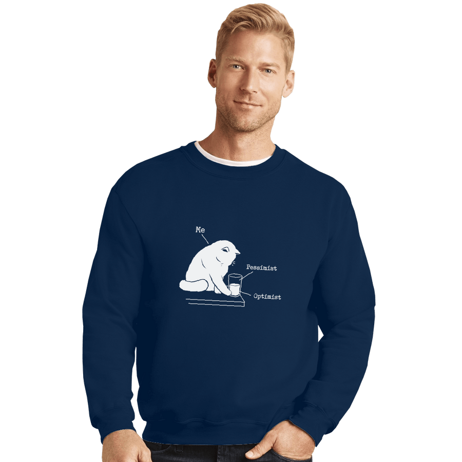 Shirts Crewneck Sweater, Unisex / Small / Navy Glass Graphic