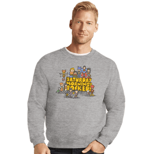 Daily_Deal_Shirts Crewneck Sweater, Unisex / Small / Sports Grey Saturday Mornings Rocked!