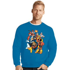 Daily_Deal_Shirts Crewneck Sweater, Unisex / Small / Sapphire Robot Masters