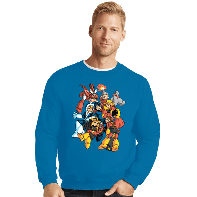 Daily_Deal_Shirts Crewneck Sweater, Unisex / Small / Sapphire Robot Masters