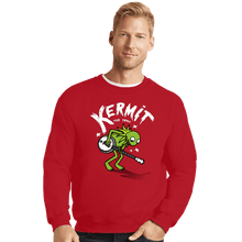 Load image into Gallery viewer, Shirts Crewneck Sweater, Unisex / Small / Red Banjoist Frog
