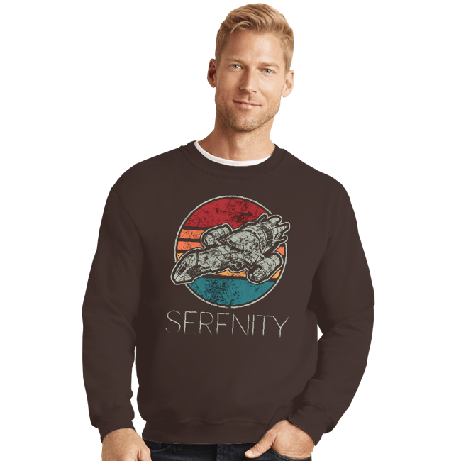 Shirts Crewneck Sweater, Unisex / Small / Dark Chocolate Vintage Serenity