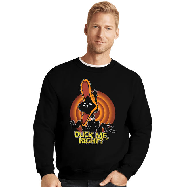 Secret_Shirts Crewneck Sweater, Unisex / Small / Black Duck Me, Right?