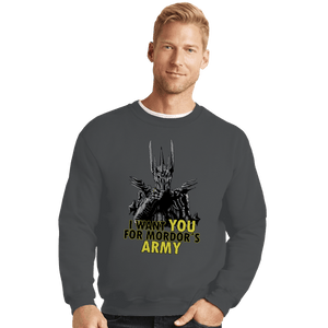 Shirts Crewneck Sweater, Unisex / Small / Charcoal Mordor's Army