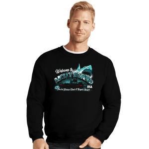 Shirts Crewneck Sweater, Unisex / Small / Black Welcome To Amity Island
