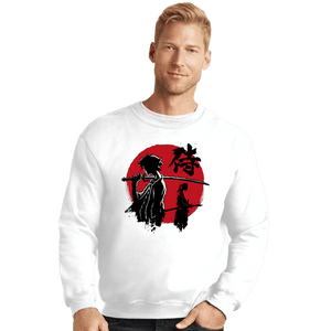 Daily_Deal_Shirts Crewneck Sweater, Unisex / Small / White Mugen And Jin Sumi-e