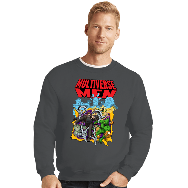 Daily_Deal_Shirts Crewneck Sweater, Unisex / Small / Charcoal Multiverse Men
