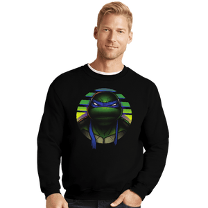 Daily_Deal_Shirts Crewneck Sweater, Unisex / Small / Black Mutant Blue