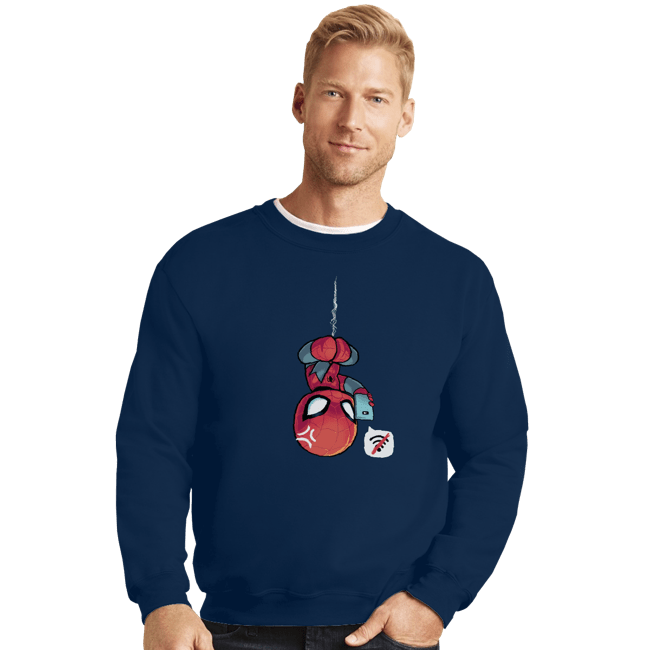 Shirts Crewneck Sweater, Unisex / Small / Navy Chibi Spider