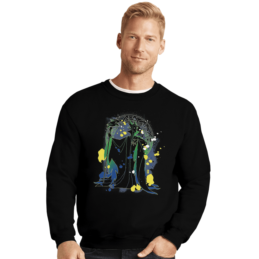 Shirts Crewneck Sweater, Unisex / Small / Black Dark Maleficent