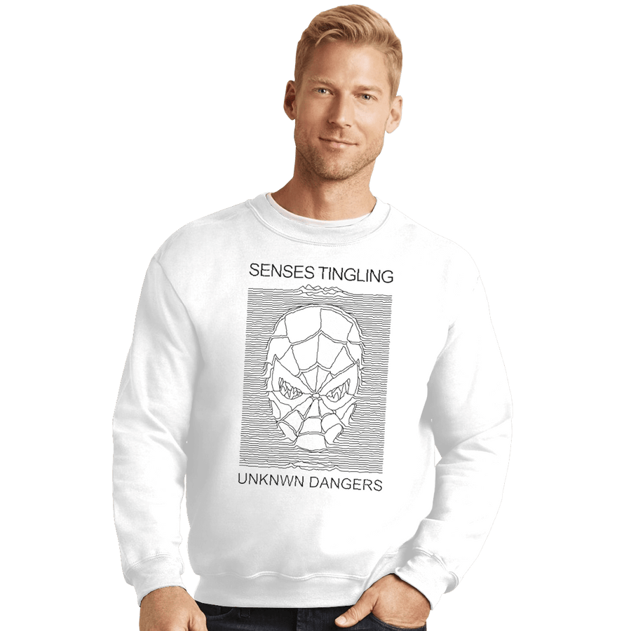 Shirts Crewneck Sweater, Unisex / Small / White Unknown Dangers