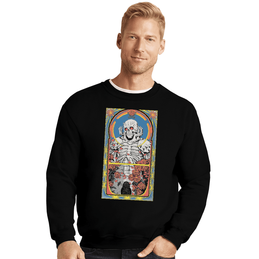 Shirts Crewneck Sweater, Unisex / Small / Black Skull Knight
