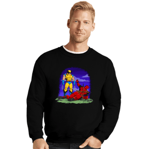 Daily_Deal_Shirts Crewneck Sweater, Unisex / Small / Black Mutant Butt