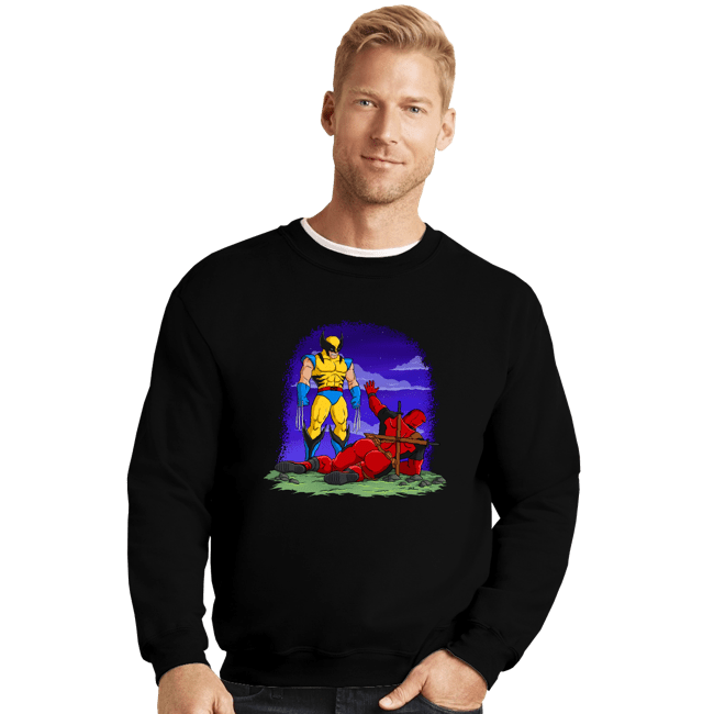 Daily_Deal_Shirts Crewneck Sweater, Unisex / Small / Black Mutant Butt