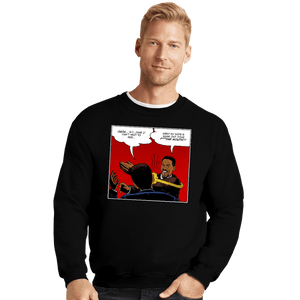 Daily_Deal_Shirts Crewneck Sweater, Unisex / Small / Black Paper Beats Rock