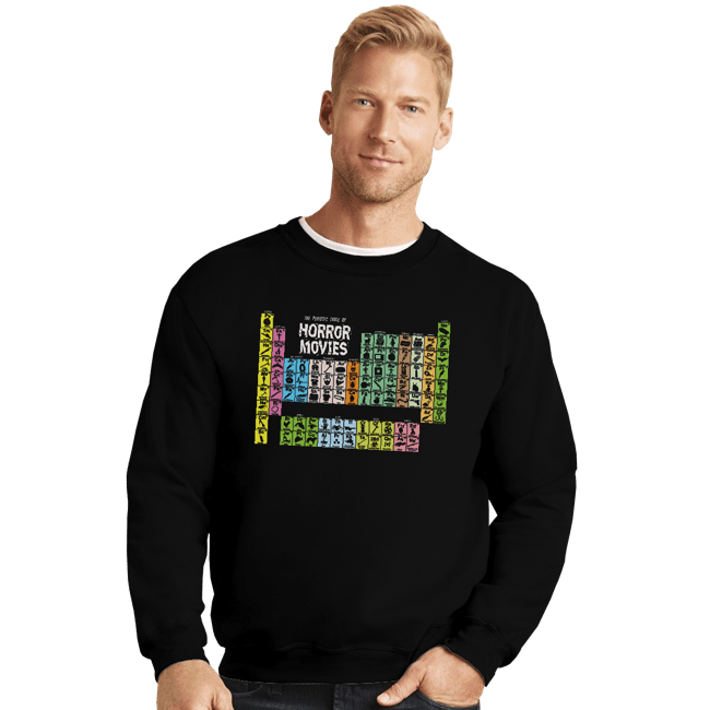 Secret_Shirts Crewneck Sweater, Unisex / Small / Black Periodic Table Of Horror
