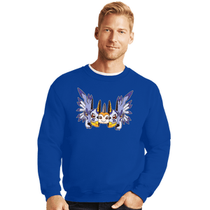 Daily_Deal_Shirts Crewneck Sweater, Unisex / Small / Royal Blue Digital Friendship