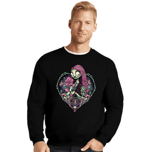 Daily_Deal_Shirts Crewneck Sweater, Unisex / Small / Black Heart Sally Ragdoll