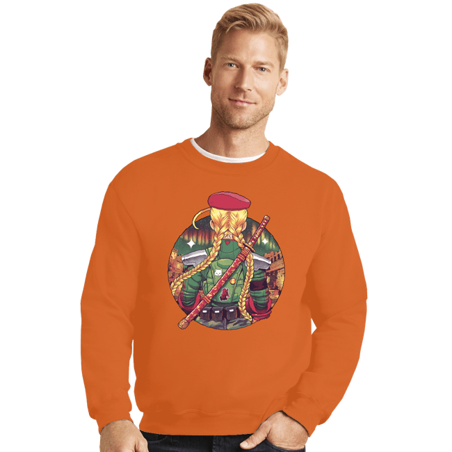 Daily_Deal_Shirts Crewneck Sweater, Unisex / Small / Red Autumn Fighter