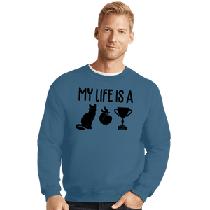 Secret_Shirts Crewneck Sweater, Unisex / Small / Indigo Blue Cat Butt Trophy