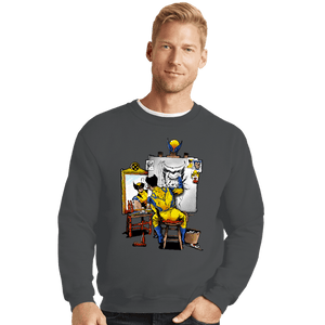 Daily_Deal_Shirts Crewneck Sweater, Unisex / Small / Charcoal Snikt Portriat