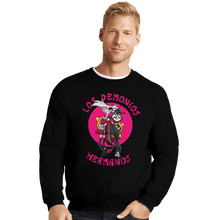 Load image into Gallery viewer, Daily_Deal_Shirts Crewneck Sweater, Unisex / Small / Black Los Demonios Hermanos
