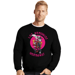 Daily_Deal_Shirts Crewneck Sweater, Unisex / Small / Black Los Demonios Hermanos