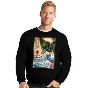 Daily_Deal_Shirts Crewneck Sweater, Unisex / Small / Black Great Old One In Japan