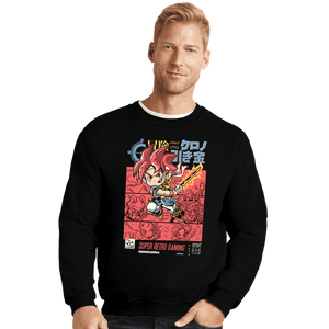 Daily_Deal_Shirts Crewneck Sweater, Unisex / Small / Black Chrono Adventure