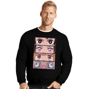 Shirts Crewneck Sweater, Unisex / Small / Black Demon Eyes