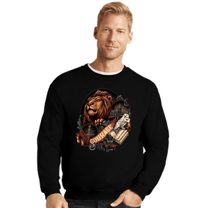 Daily_Deal_Shirts Crewneck Sweater, Unisex / Small / Black House Of Courage