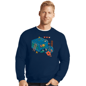 Daily_Deal_Shirts Crewneck Sweater, Unisex / Small / Navy Gamecube Remix
