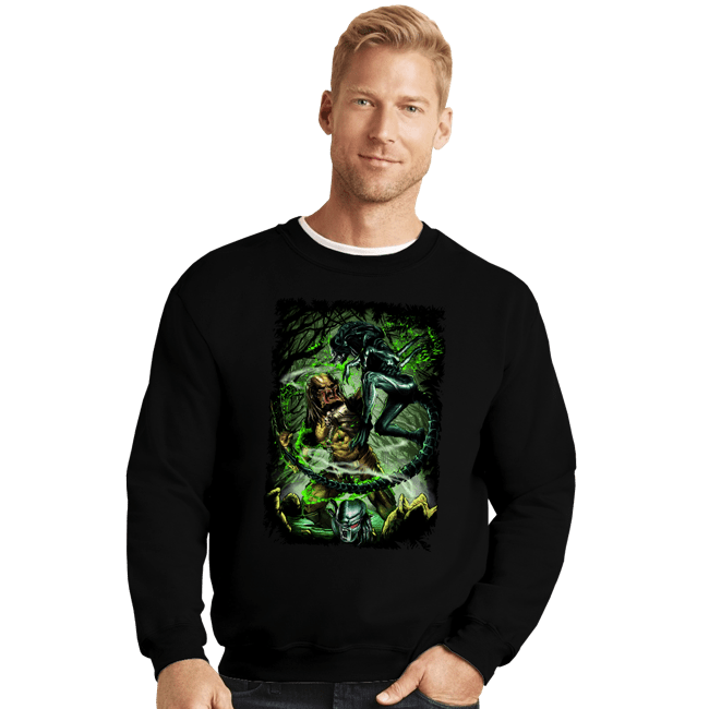 Secret_Shirts Crewneck Sweater, Unisex / Small / Black Alien Predator