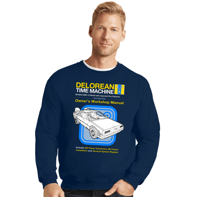 Shirts Crewneck Sweater, Unisex / Small / Navy Time Machine Manual