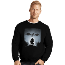Load image into Gallery viewer, Shirts Crewneck Sweater, Unisex / Small / Black Skyrim Dragon Hunting
