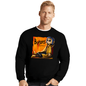 Daily_Deal_Shirts Crewneck Sweater, Unisex / Small / Black Buttons