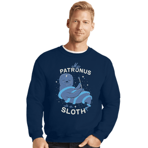 Shirts Crewneck Sweater, Unisex / Small / Navy Sloth Patronus