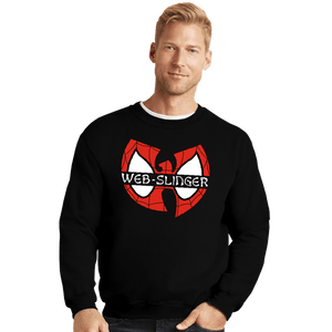 Daily_Deal_Shirts Crewneck Sweater, Unisex / Small / Black Web Slinger Clan