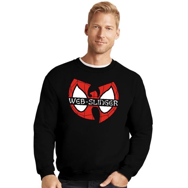 Daily_Deal_Shirts Crewneck Sweater, Unisex / Small / Black Web Slinger Clan