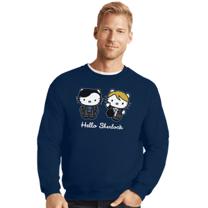 Shirts Crewneck Sweater, Unisex / Small / Navy Hello Sherlock