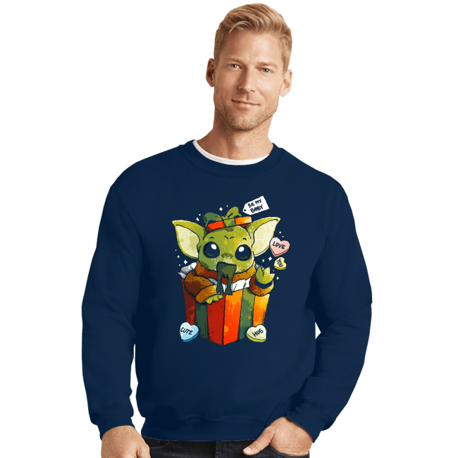 Daily_Deal_Shirts Crewneck Sweater, Unisex / Small / Navy Be My Baby