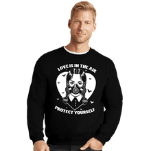 Load image into Gallery viewer, Daily_Deal_Shirts Crewneck Sweater, Unisex / Small / Black Love Is In The Air
