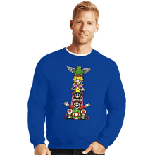 Load image into Gallery viewer, Secret_Shirts Crewneck Sweater, Unisex / Small / Royal Blue Totem Of Heroes
