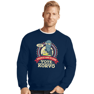 Shirts Crewneck Sweater, Unisex / Small / Navy Vote Korvo