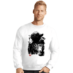 Daily_Deal_Shirts Crewneck Sweater, Unisex / Small / White The Master In The Swamp Sumi-e