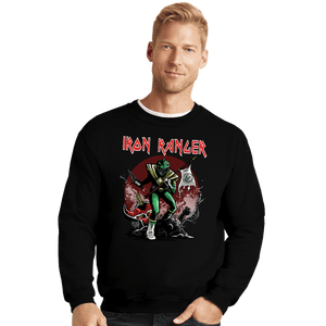 Daily_Deal_Shirts Crewneck Sweater, Unisex / Small / Black Iron Ranger
