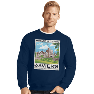 Shirts Crewneck Sweater, Unisex / Small / Navy Xavier's School For Gifted Youngsters