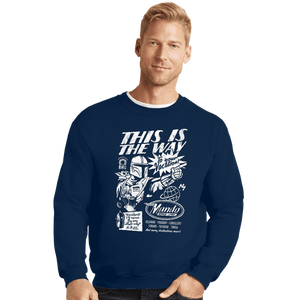 Daily_Deal_Shirts Crewneck Sweater, Unisex / Small / Navy Mando Space Lines