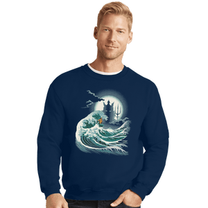 Shirts Crewneck Sweater, Unisex / Small / Navy The Wave Of Atlantis