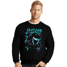Load image into Gallery viewer, Daily_Deal_Shirts Crewneck Sweater, Unisex / Small / Black Extreme Tiger Shark
